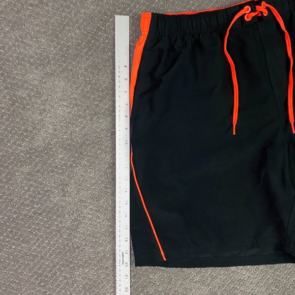 Vintage Nike Board Shorts Men's XXL Black Orange Swim Trunks Mesh Lining - Picture 9 of 11